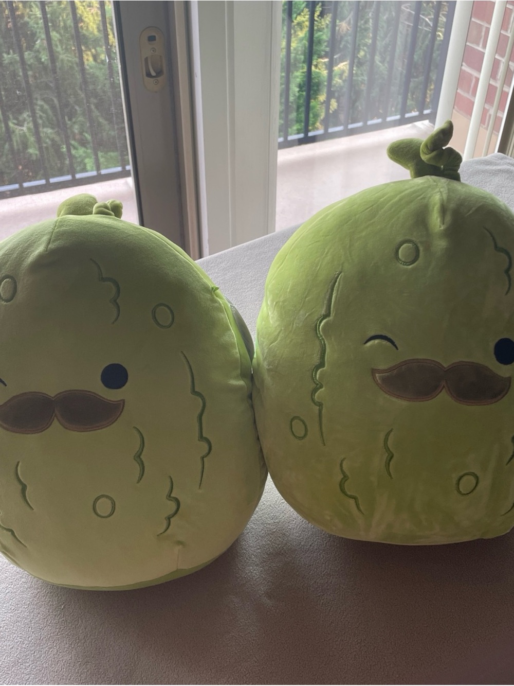 Lot of 2 Charles 12 Inch Squishmallows Pickle With Mustache Plush Toy New